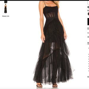 BCBG Max Azria Black Tulle Corset  Dress